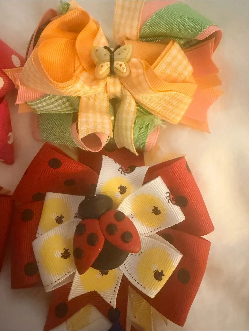 Assorted Kids Hair Bows - Red, Pink, Yellow, Green, Blue